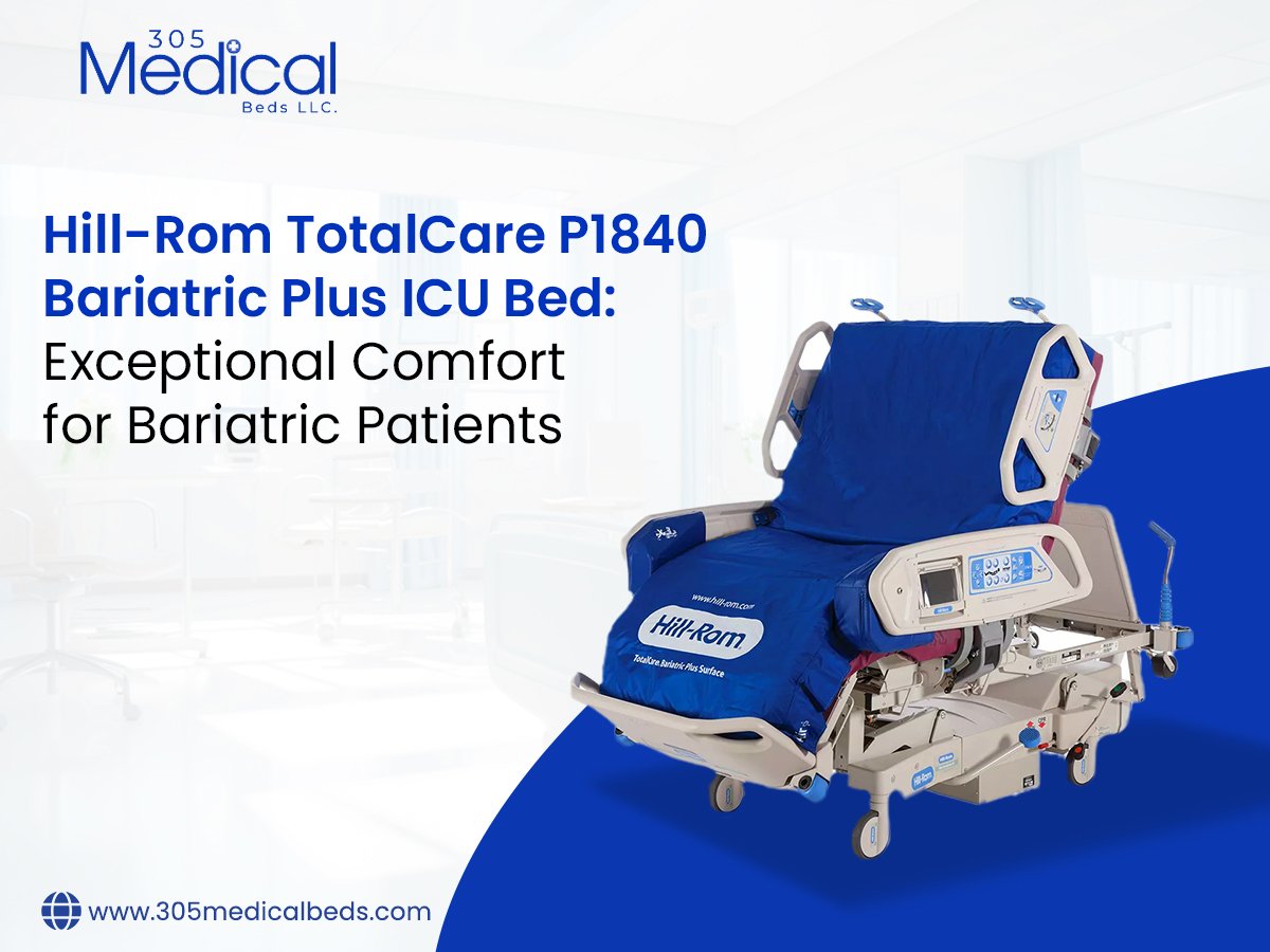 Hill-Rom TotalCare P1840 Bariatric Plus ICU Bed Exceptional Comfort for Bariatric Patients